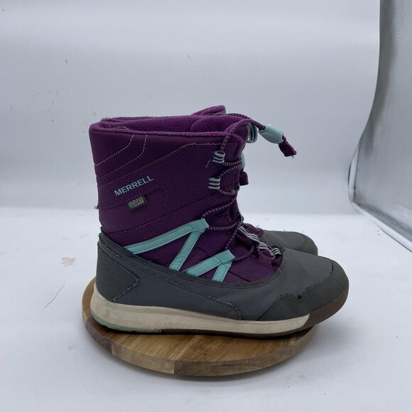 Merrell Snow Crush Boots Womens 6M Purple Gray Waterproof Insulated Winter - Picture 1 of 11